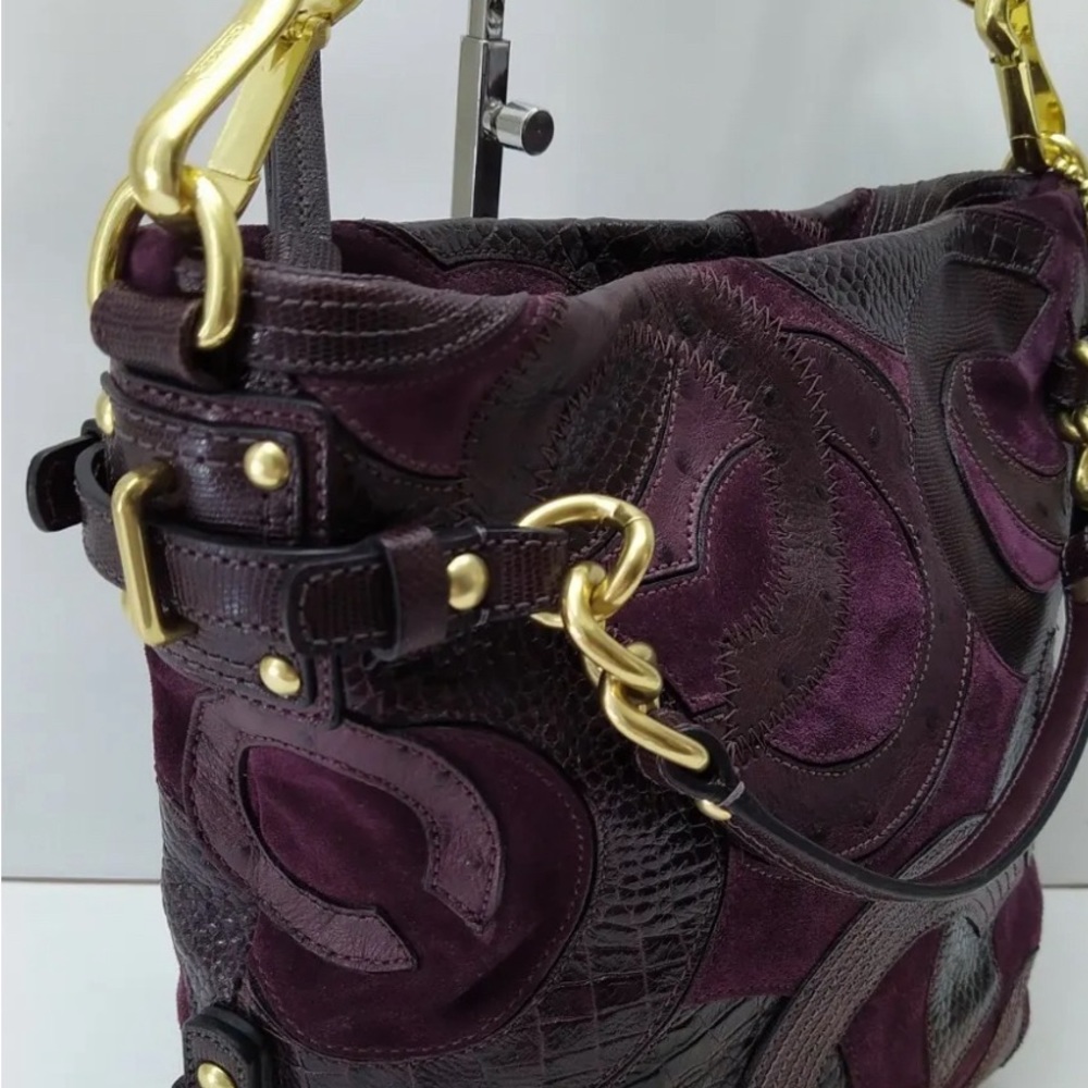 Coach Brooke  RARE Authentic
Patchwork Bag - Plum - Picture 4 of 12